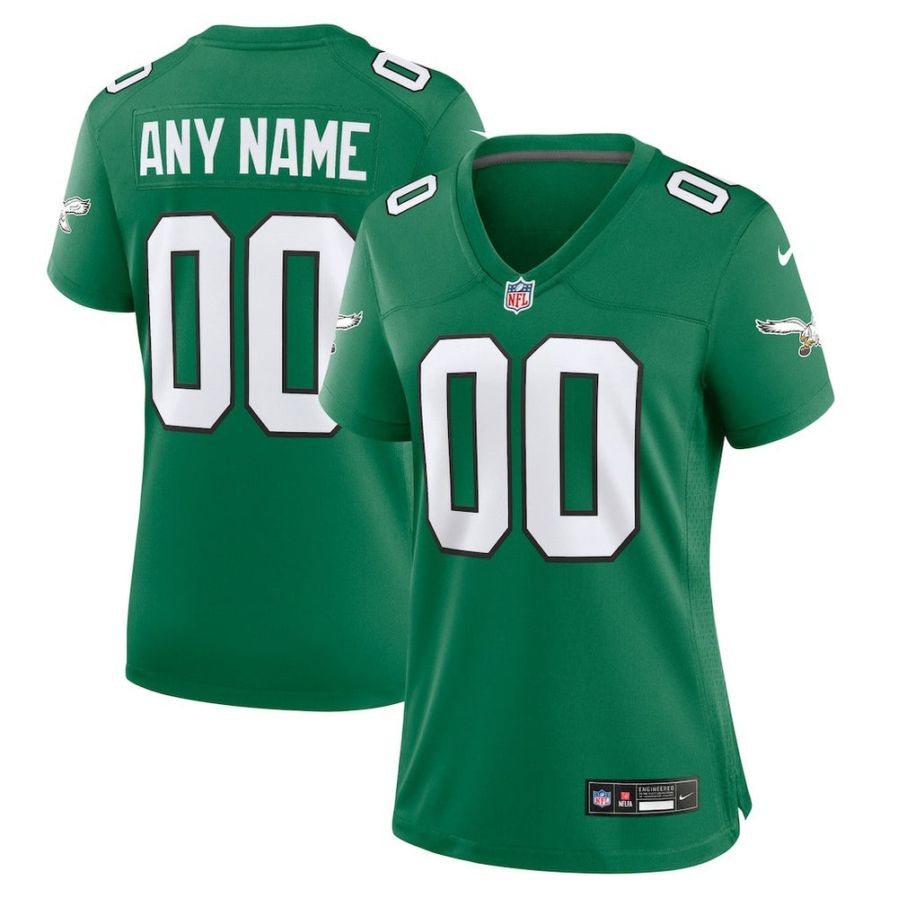 Nike Philadelphia Eagles Women's Alternate Custom Game Jersey Kelly Green