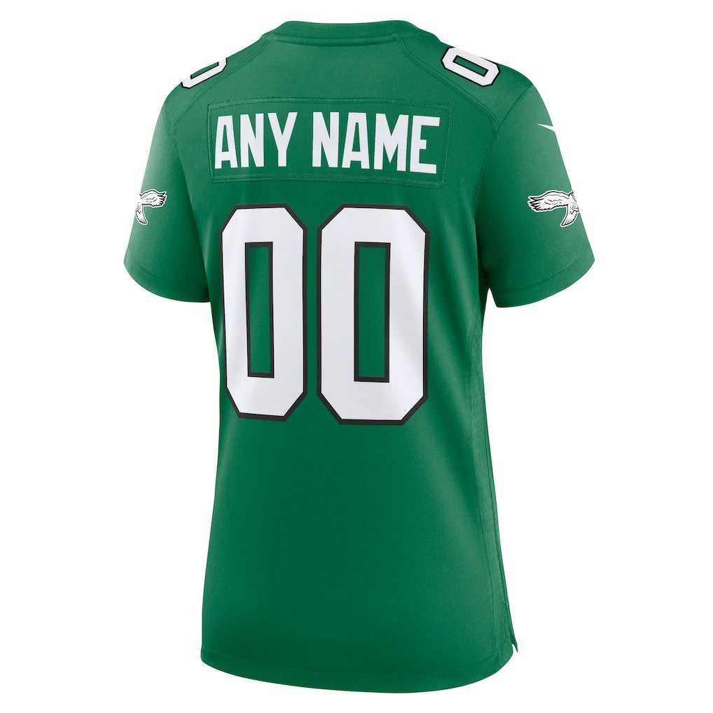 Nike Philadelphia Eagles Women's Alternate Custom Game Jersey Kelly Green