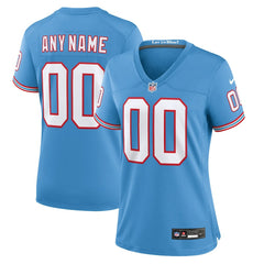 Nike Tennessee Titans Women's Oilers Throwback Custom Game Jersey Light Blue