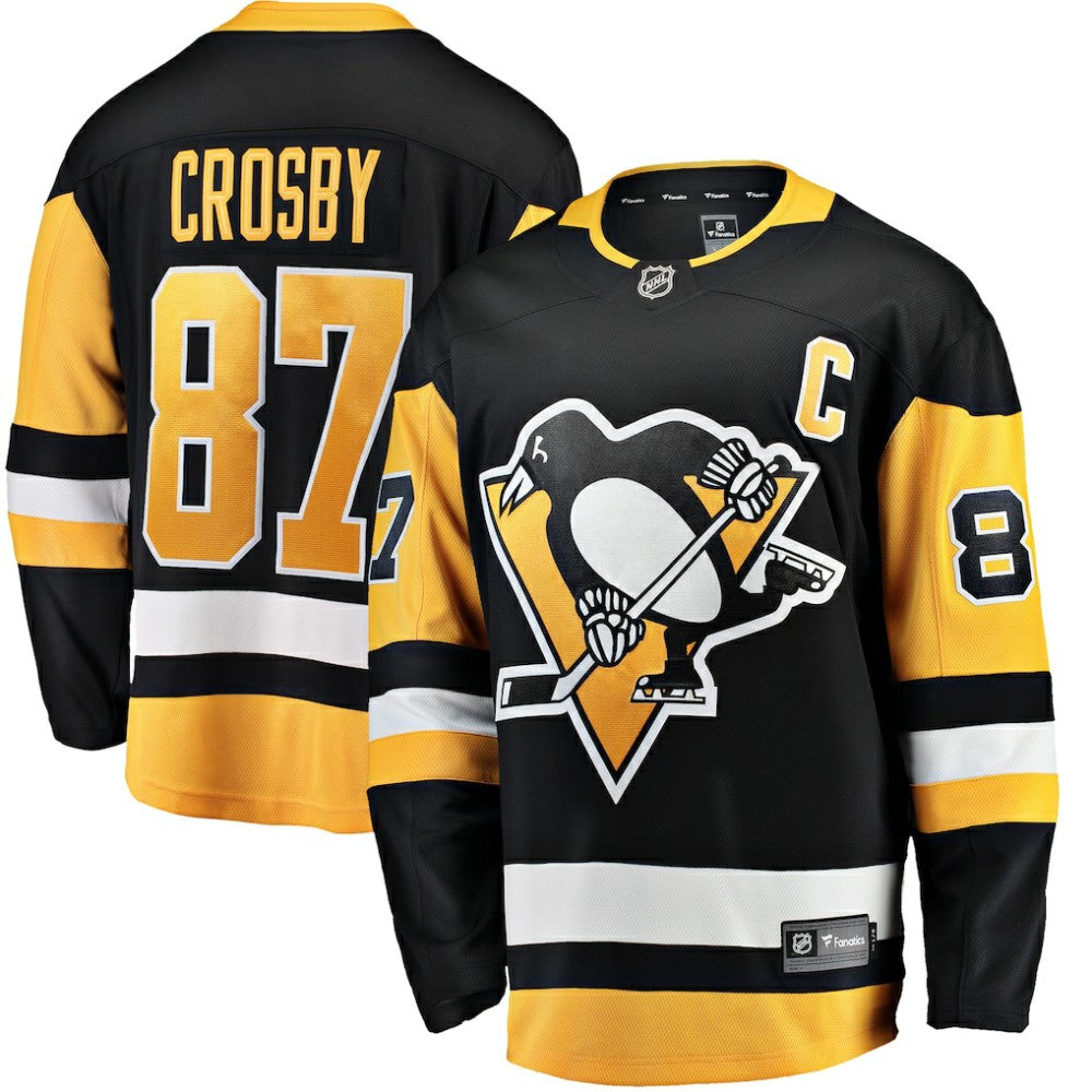 Sidney Crosby Pittsburgh Penguins Fanatics Captain Patch Home Breakaway Jersey - Black - NHL 5275446