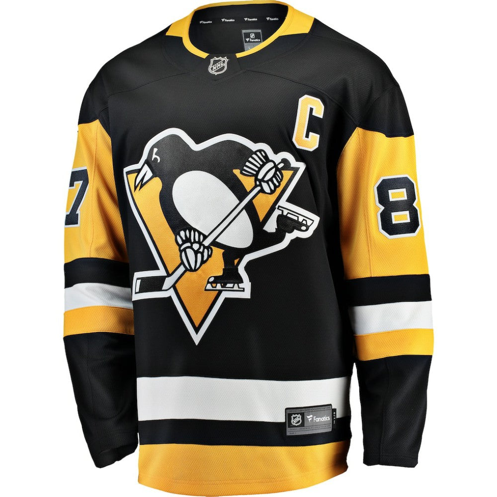 Sidney Crosby Pittsburgh Penguins Fanatics Captain Patch Home Breakaway Jersey - Black - NHL 5275446