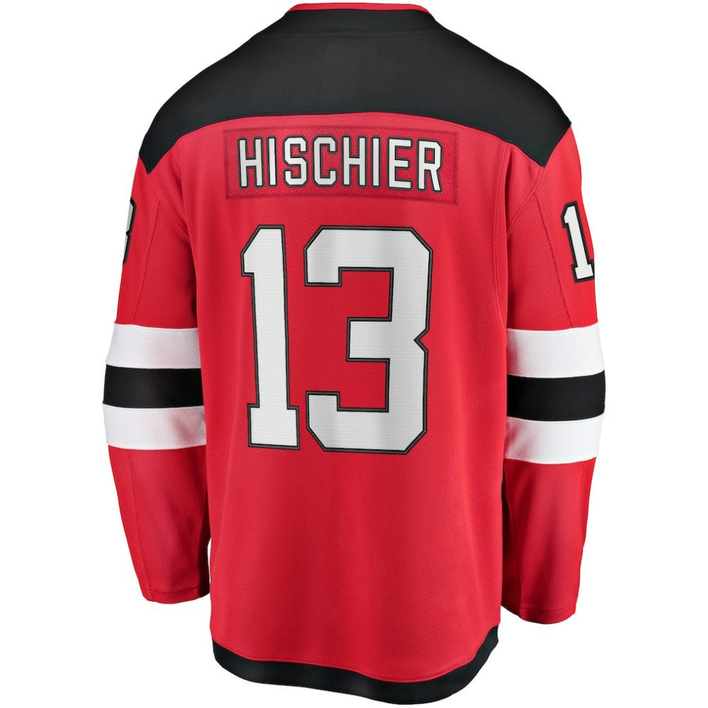 Nico Hischier New Jersey Devils Fanatics Captain Patch Home Breakaway Jersey - Red - NHL 5275447