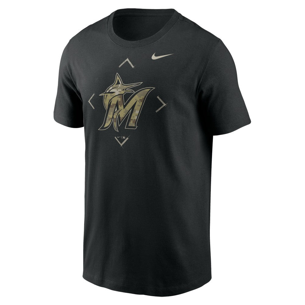 Miami Marlins Nike Camo Logo T-Shirt - Black - Nike Online