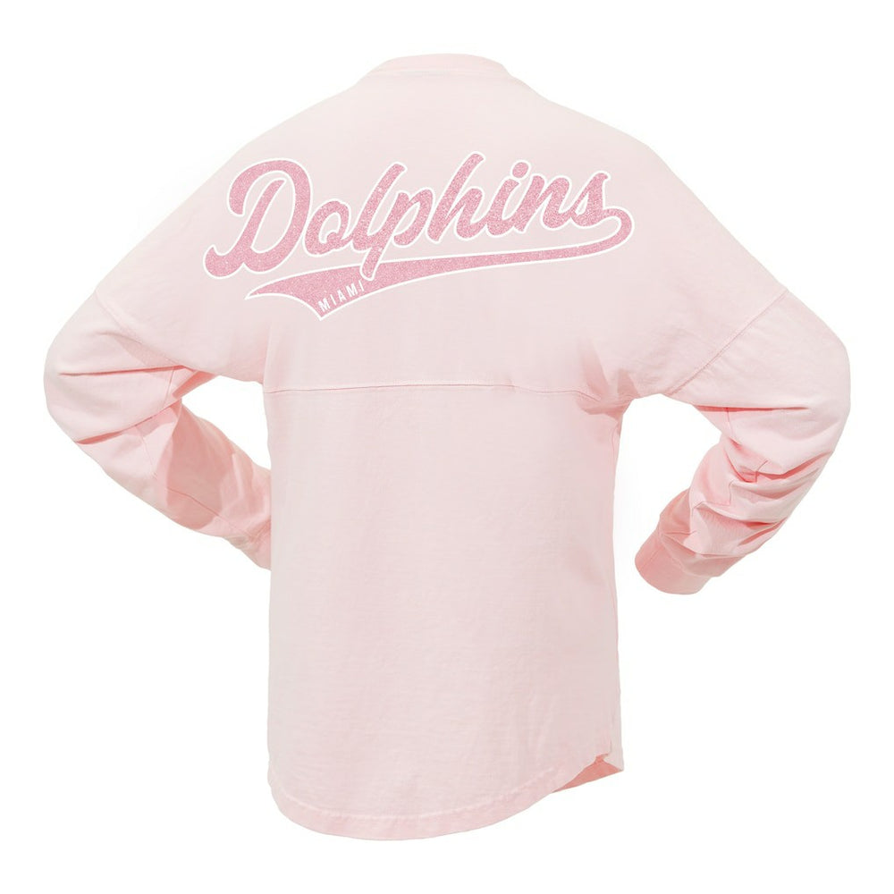 Fanatics Miami Dolphins Women's Millennial Spirit Jersey T-Shirt Pink