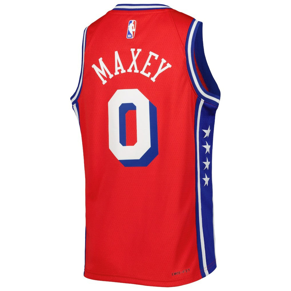 Tyrese Maxey Philadelphia 76ers Jordan Brand Youth Swingman Jersey Statement Edition Red