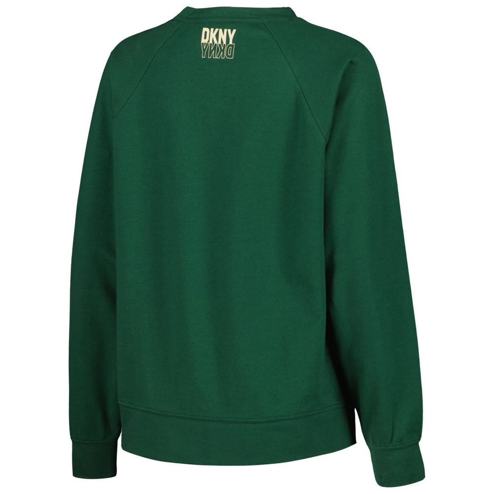 Milwaukee Bucks DKNY Sport Women's Regina Raglan Pullover Sweatshirt Hunter Green