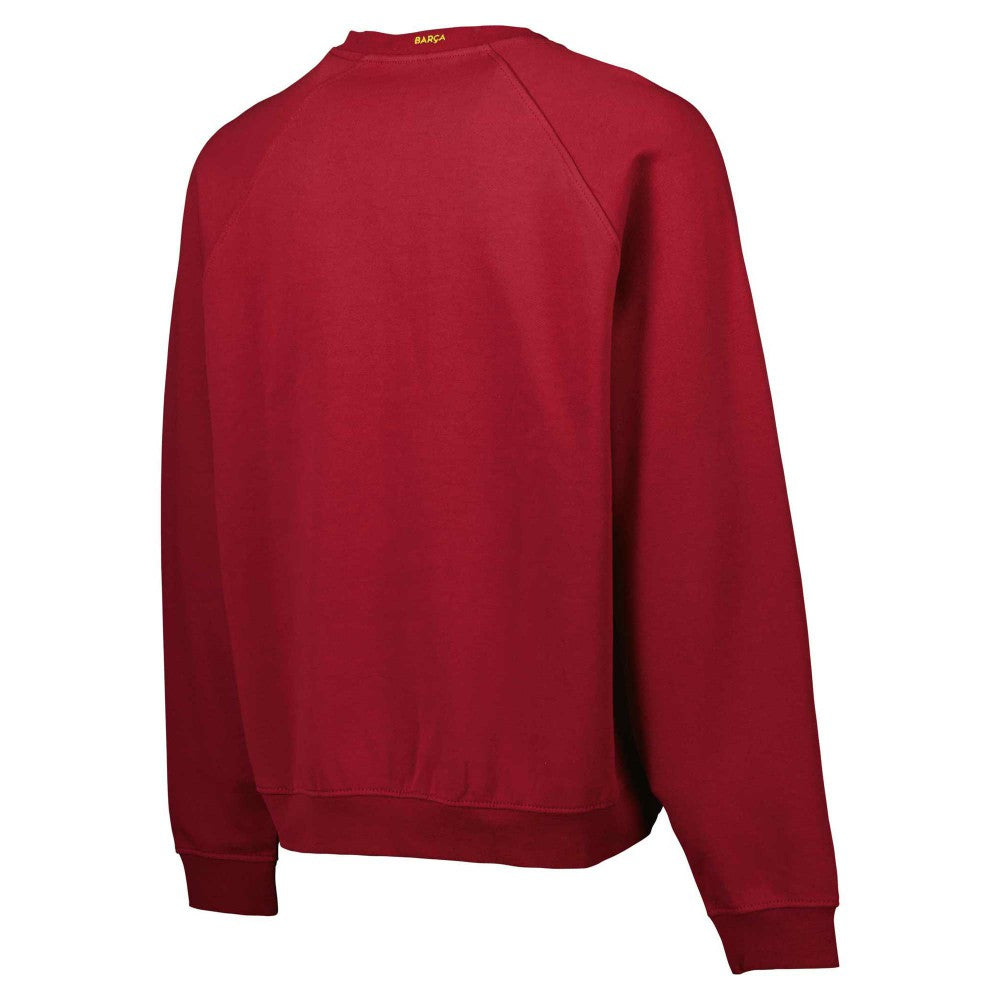 Barcelona Foundation Oversized Raglan Pullover Sweatshirt Burgundy
