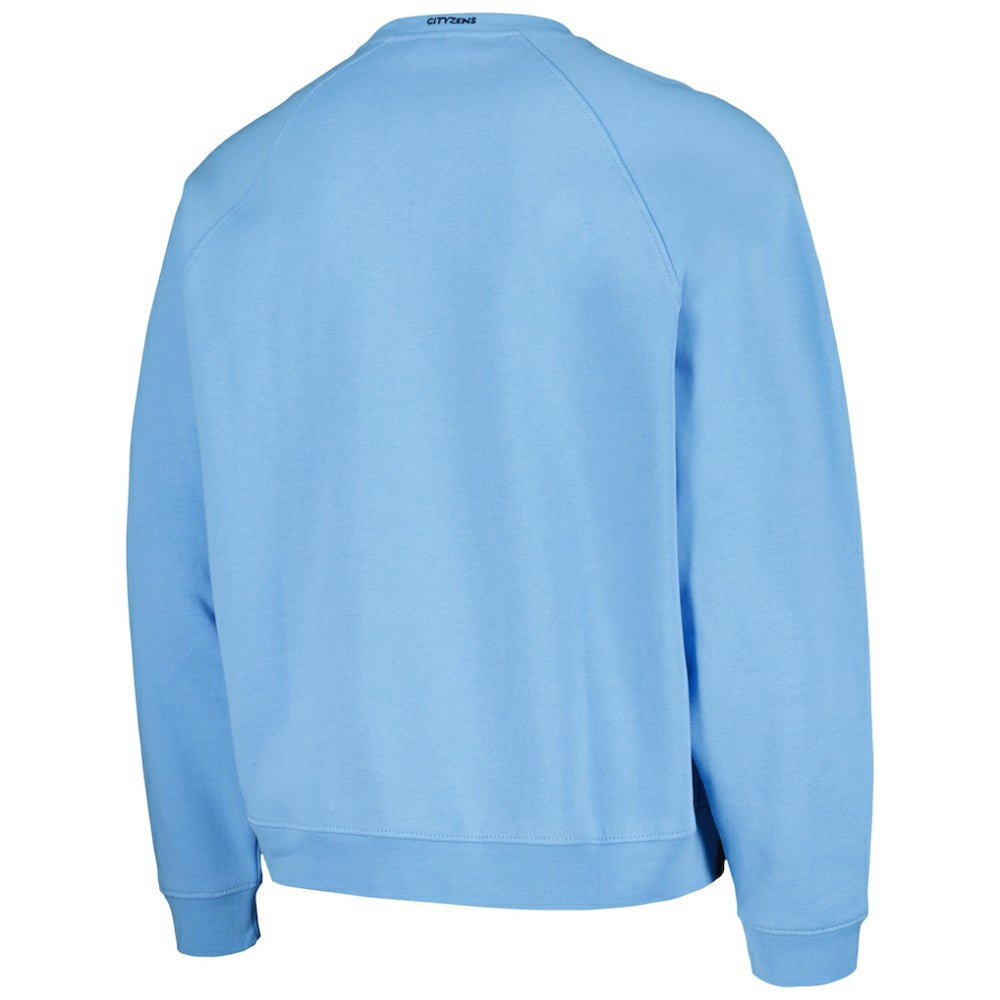 Manchester City Foundation Oversized Raglan Pullover Sweatshirt Sky Blue