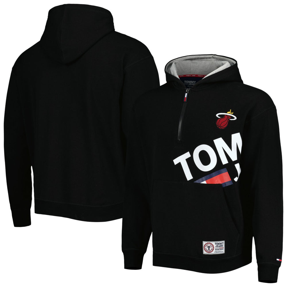Miami Heat Tommy Jeans Bernard Half-Zip Hoodie Black