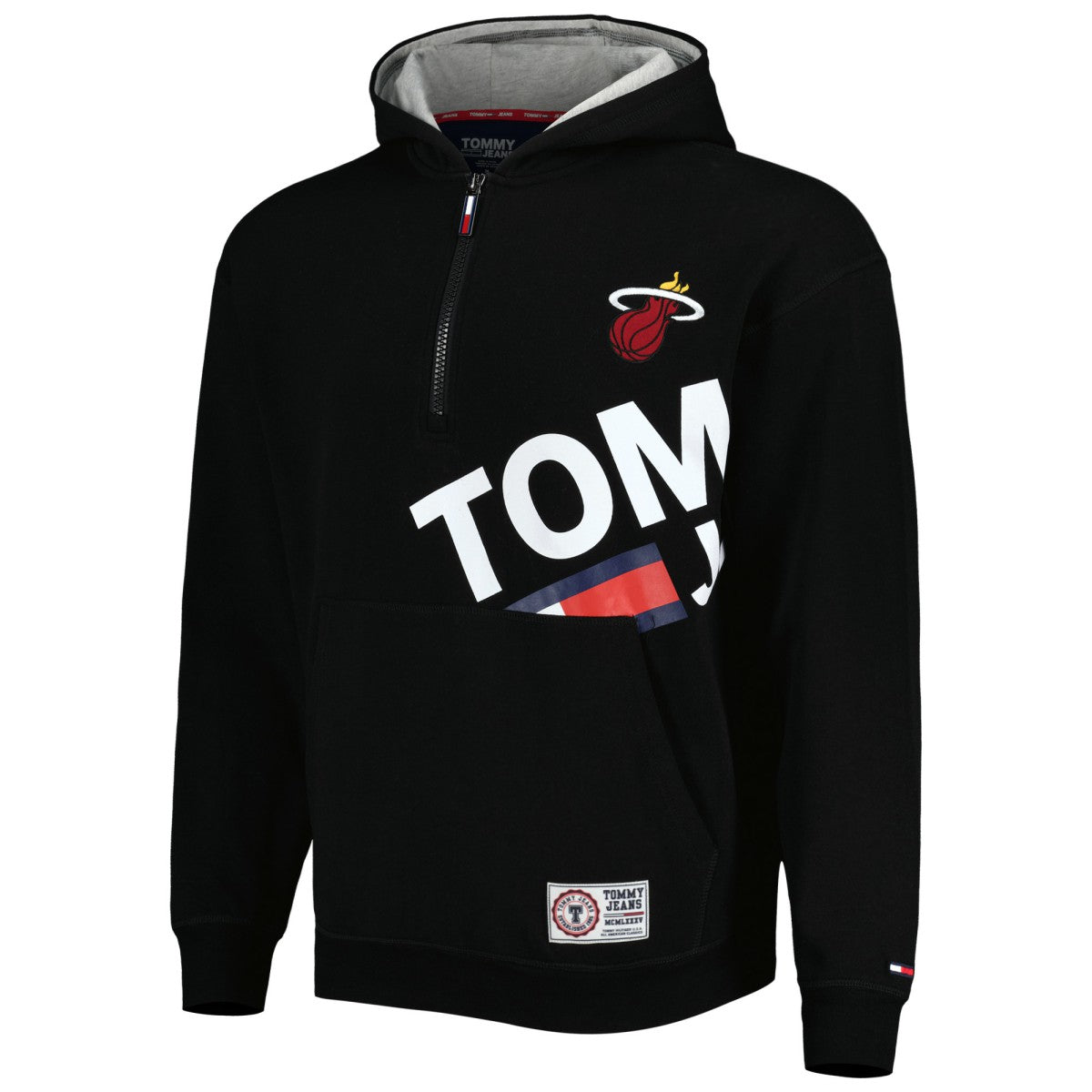 Miami Heat Tommy Jeans Bernard Half-Zip Hoodie Black