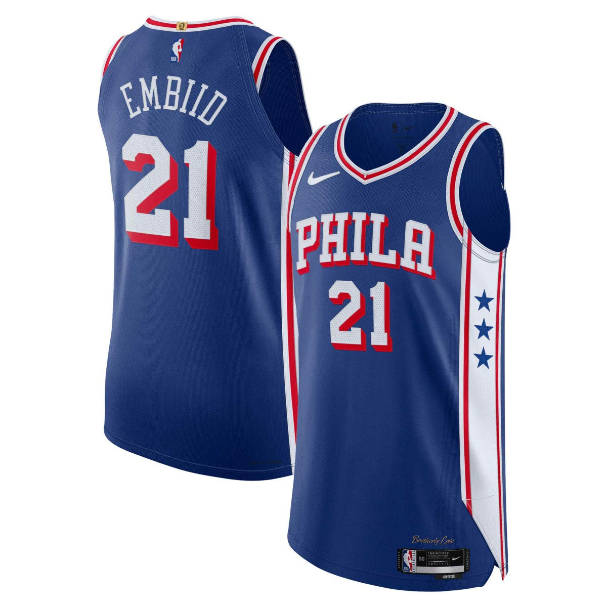 Joel Embiid Philadelphia 76ers Authentic Jersey Icon Edition Royal | Nike Lifestyle