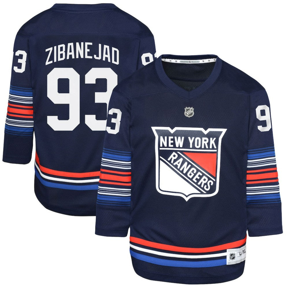 Mika Zibanejad New York Rangers Youth Alternate Replica Player Jersey - Navy - NHL 5281210