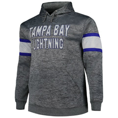 Tampa Bay Lightning Big & Tall Stripe Pullover Hoodie - Heather Charcoal - NHL 5281587