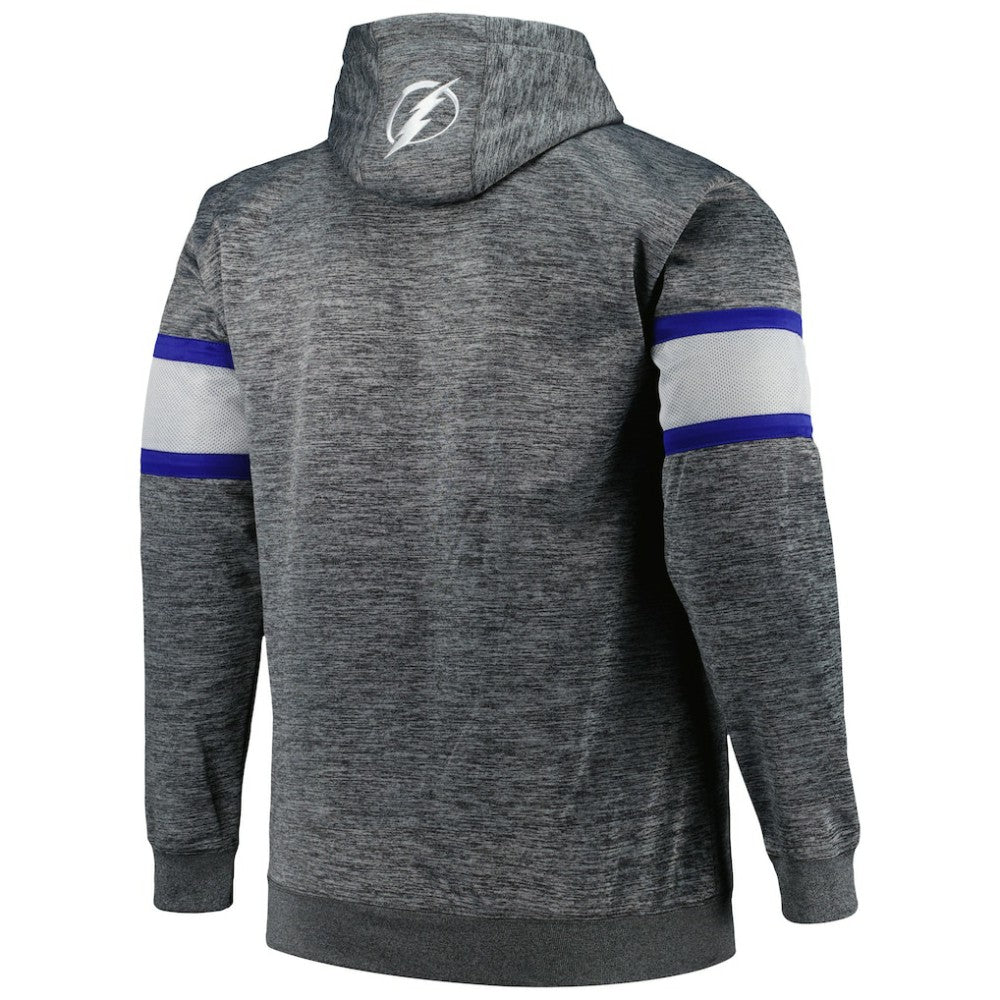 Tampa Bay Lightning Big & Tall Stripe Pullover Hoodie - Heather Charcoal - NHL 5281587