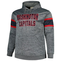 Washington Capitals Big & Tall Stripe Pullover Hoodie - Heather Charcoal - NHL 5281588
