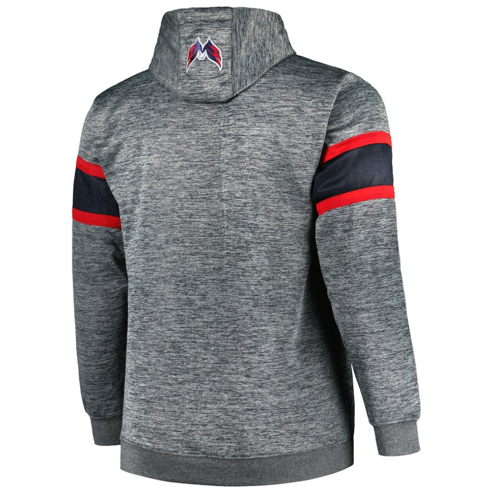 Washington Capitals Big & Tall Stripe Pullover Hoodie - Heather Charcoal - NHL 5281588