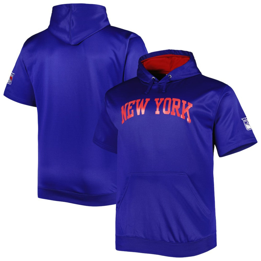 New York Rangers Big & Tall Logo Short Sleeve Hoodie - Royal - NHL 5281590