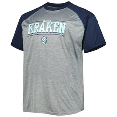 Seattle Kraken Big & Tall Logo Raglan T-Shirt - Heather Gray - NHL 5281596