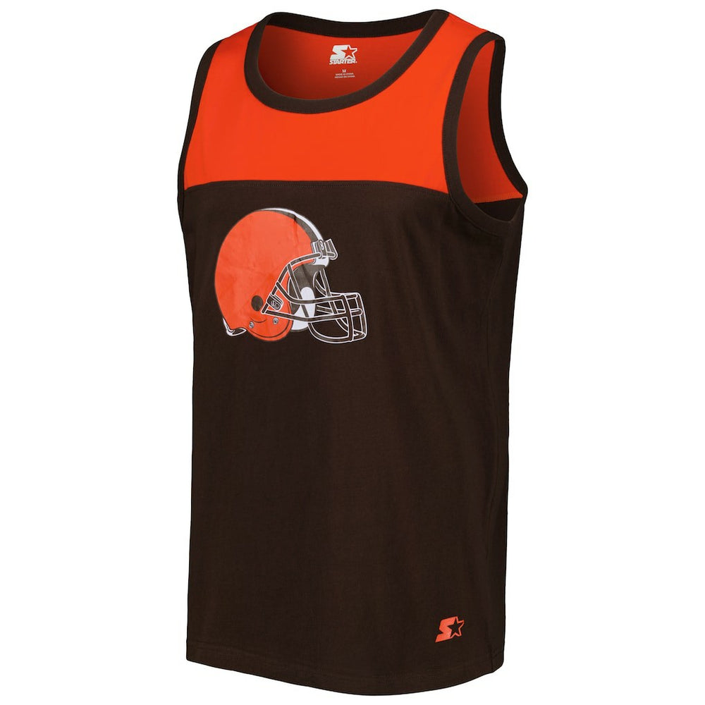 Cleveland Browns Starter Logo Touchdown Fashion Tank Top Brown/Orange