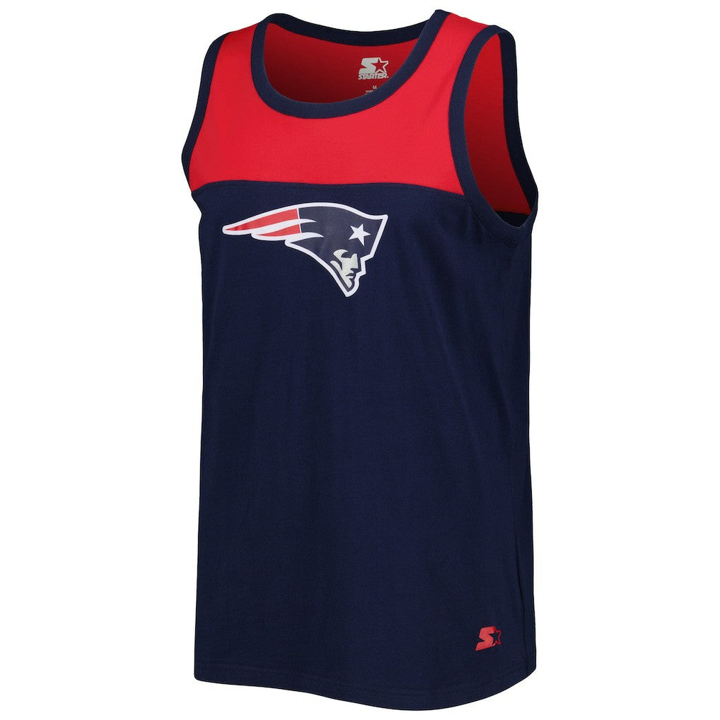New England Patriots Starter Logo Touchdown Fashion Tank Top Navy/Red
