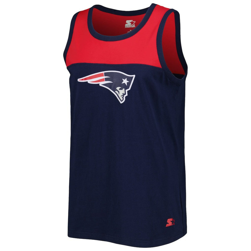 New England Patriots Starter Logo Touchdown Fashion Tank Top Navy/Red