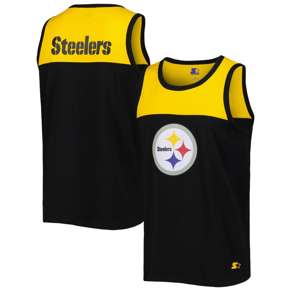 Pittsburgh Steelers Starter Logo Touchdown Fashion Tank Top Black/Gold