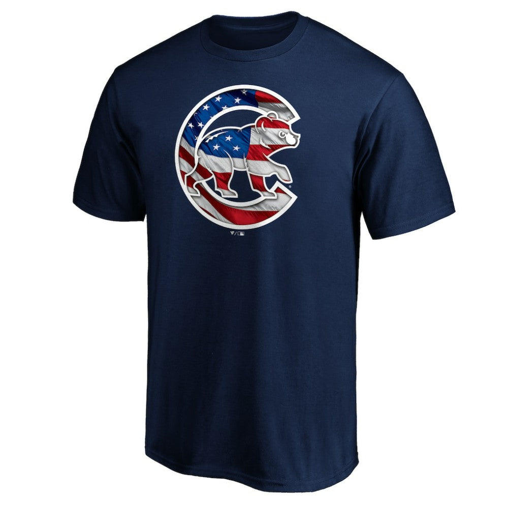 Chicago Cubs Team Banner Wave T-Shirt - Navy - MLB Sale