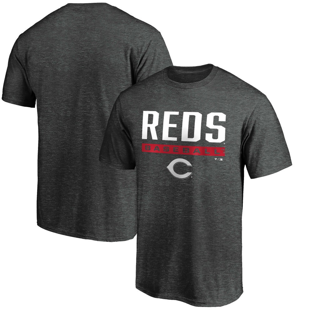Cincinnati Reds Team Win Stripe T-Shirt - Charcoal - MLB Online