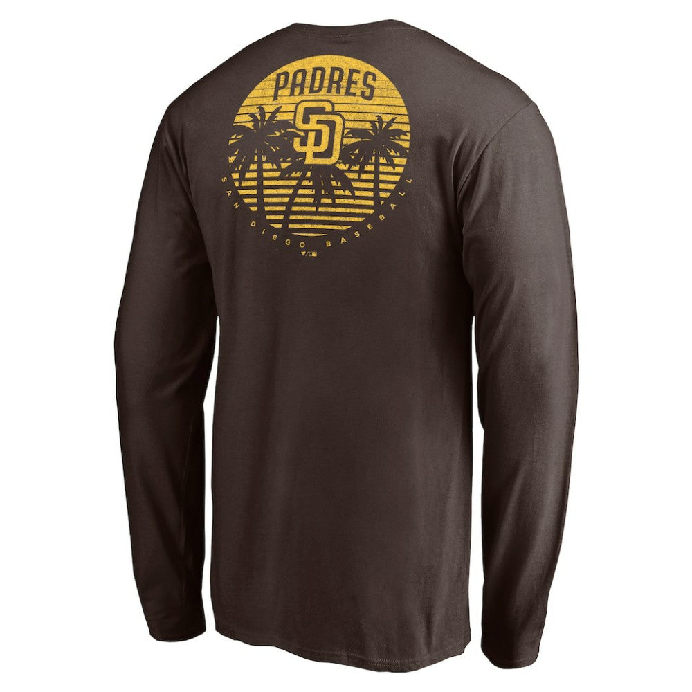 San Diego Padres Team Hometown Collection Palm Sunset Long Sleeve T-Shirt - Brown - MLB Online