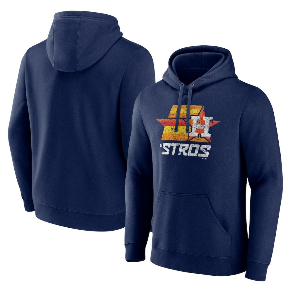 Houston Astros Team Throwback Stros Pullover Hoodie - Navy - MLB Lifestyle