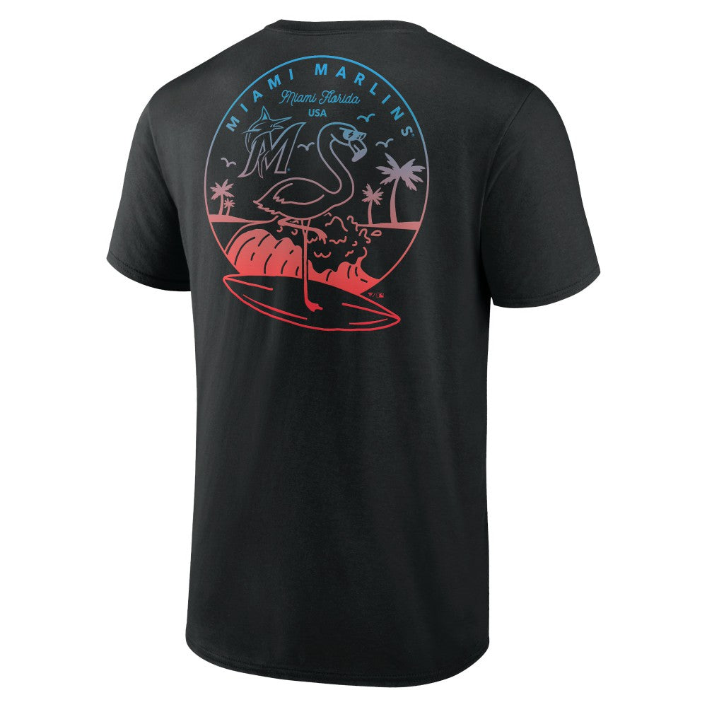 Miami Marlins Team Hometown Collection Surf's Up T-Shirt - Black - MLB Discount