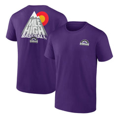 Colorado Rockies Team Hometown Collection Mile High Back T-Shirt - Purple - MLB Discount