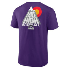 Colorado Rockies Team Hometown Collection Mile High Back T-Shirt - Purple - MLB Discount