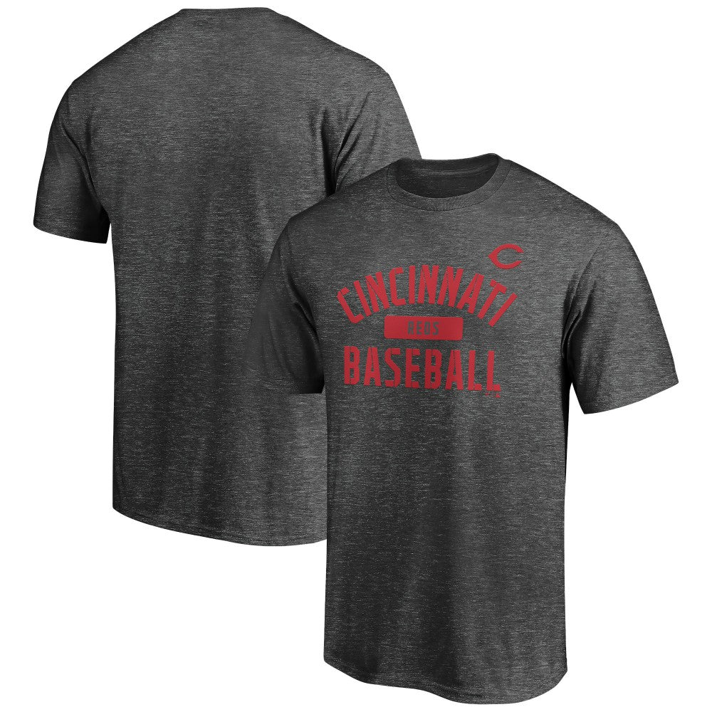 Cincinnati Reds Team Primary Pill T-Shirt - Charcoal - MLB Discount