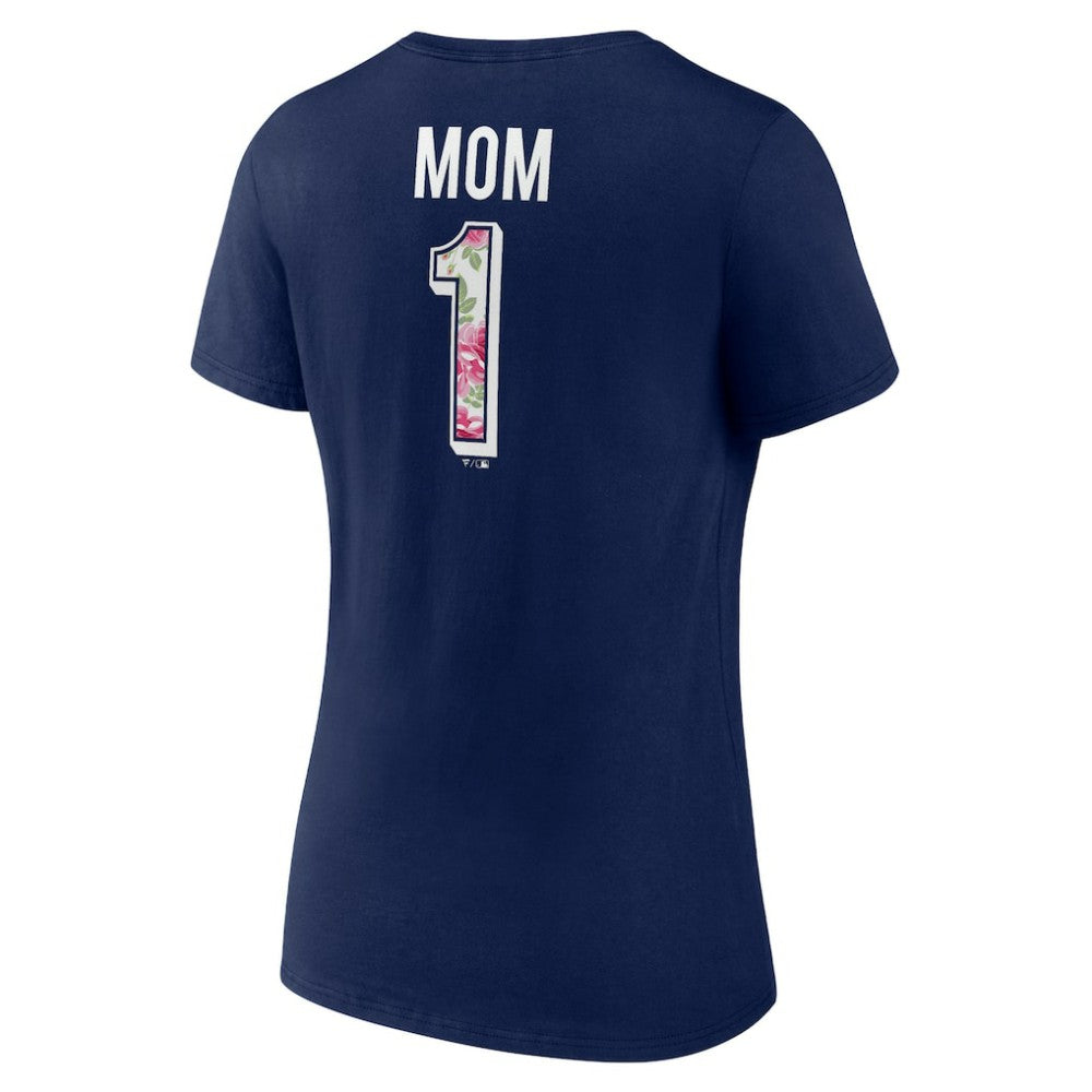 Boston Red Sox Women's Team Logo Mother's Day V-Neck T-Shirt - Navy - MLB Discount