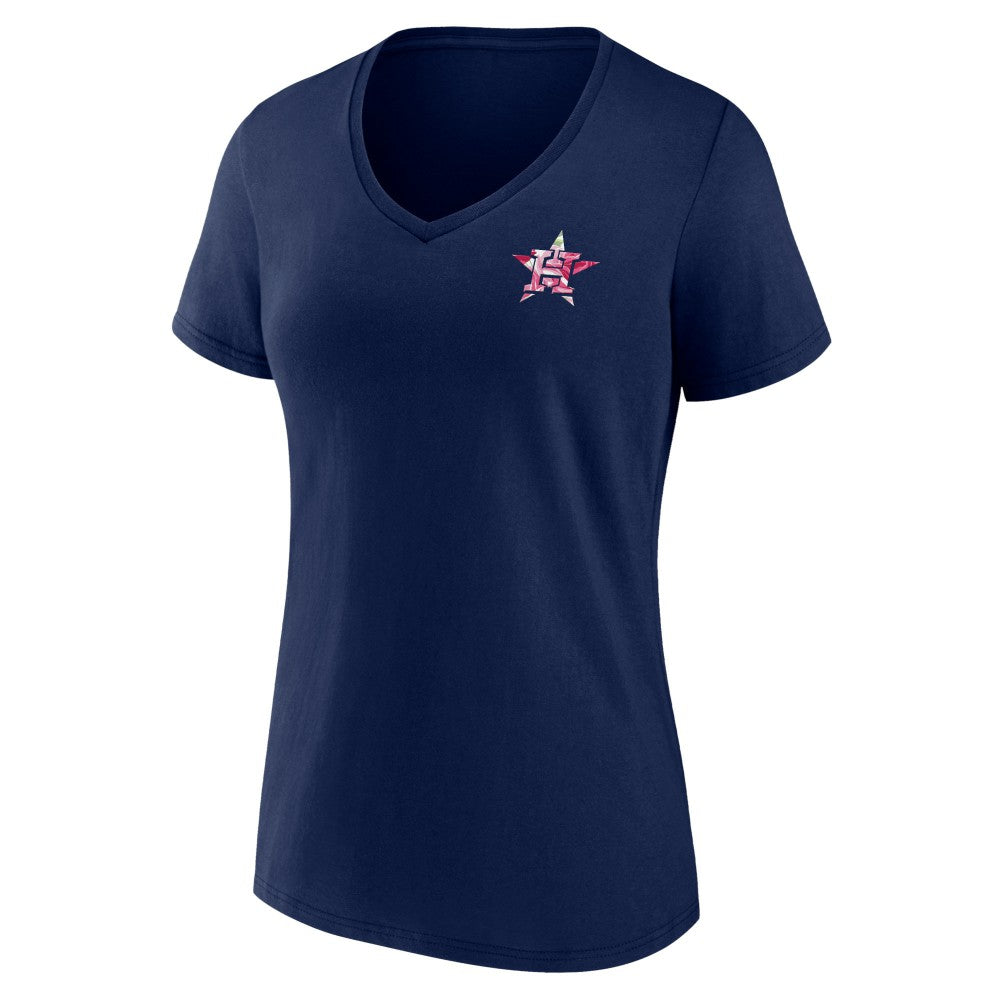 Houston Astros Women's Team Logo Mother's Day V-Neck T-Shirt - Navy - MLB Sale
