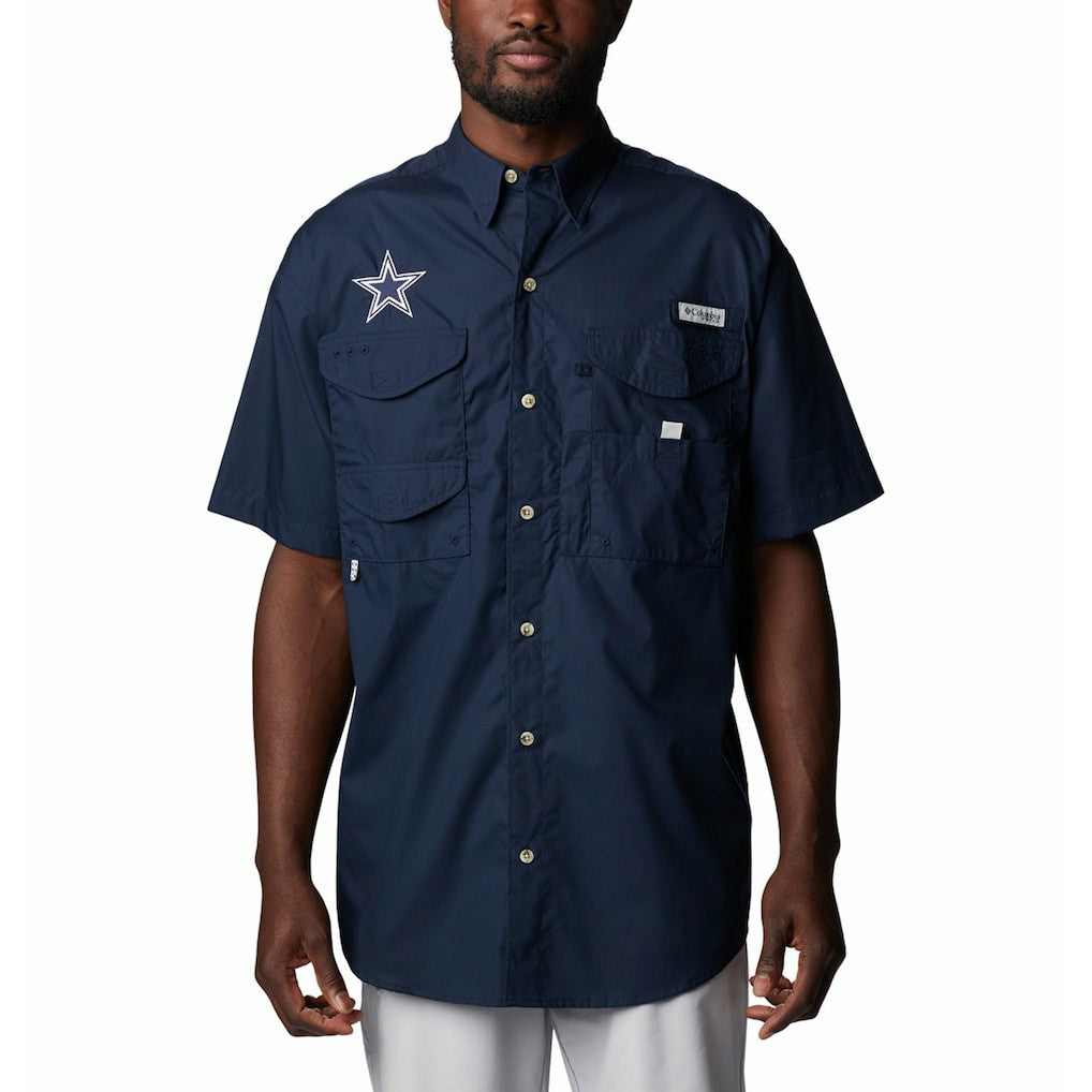 Columbia Dallas Cowboys Bonehead Team Button-Up Shirt Navy