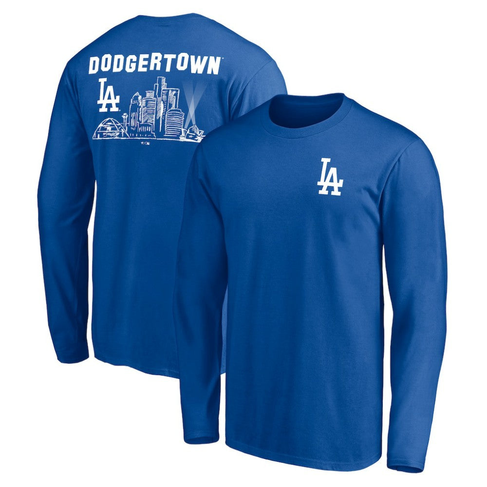 Los Angeles Dodgers Team Hometown Collection Tinsletown Long Sleeve T-Shirt - Royal - MLB Discount