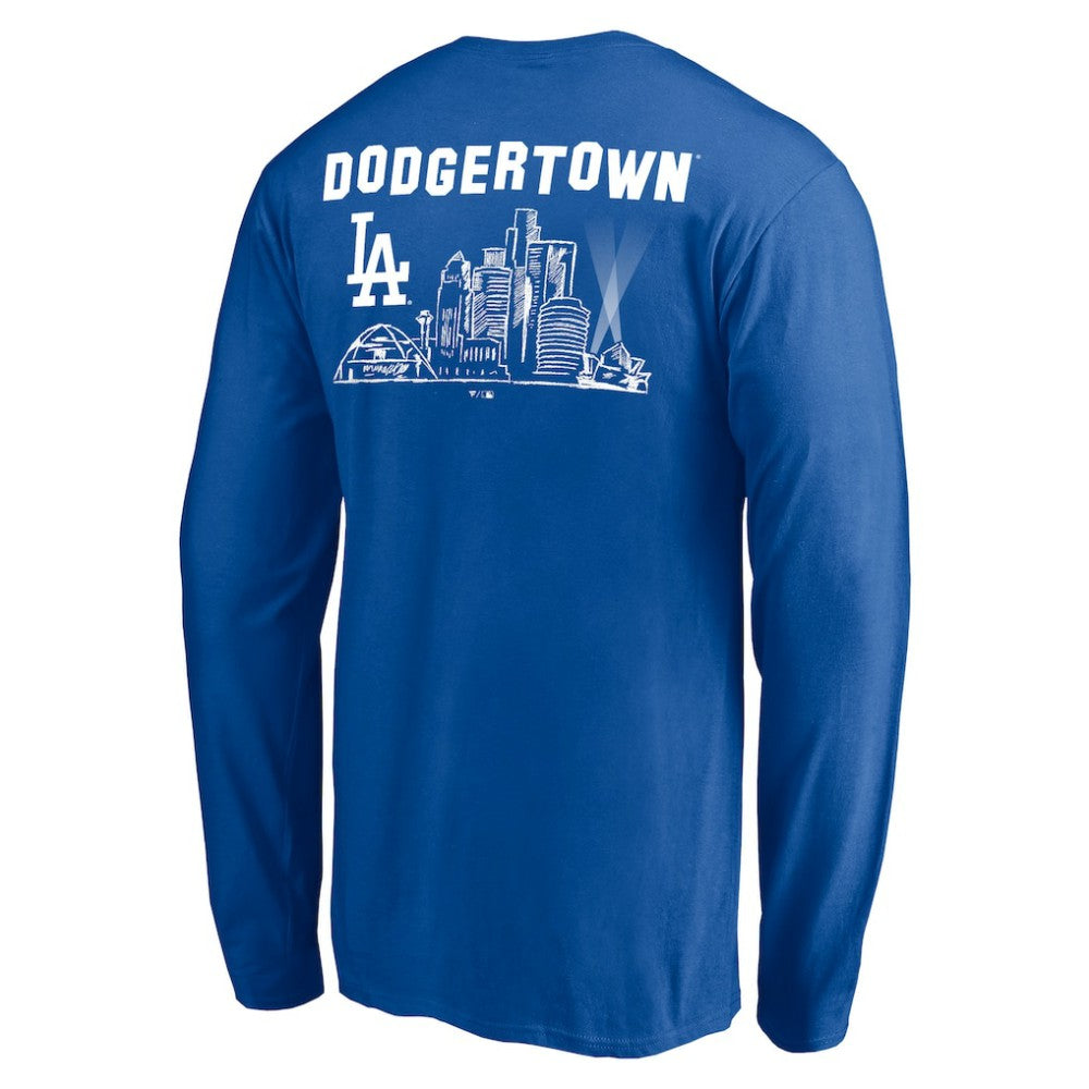 Los Angeles Dodgers Team Hometown Collection Tinsletown Long Sleeve T-Shirt - Royal - MLB Discount