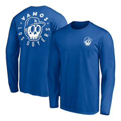 Los Angeles Dodgers Team Hometown Collection Sugar Skull Long Sleeve T-Shirt - Royal - MLB Lifestyle