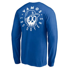 Los Angeles Dodgers Team Hometown Collection Sugar Skull Long Sleeve T-Shirt - Royal - MLB Lifestyle