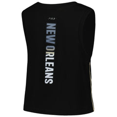 New Orleans Saints Pro Standard Women's Ombre Wordmark Classic Cropped Tank Top Black