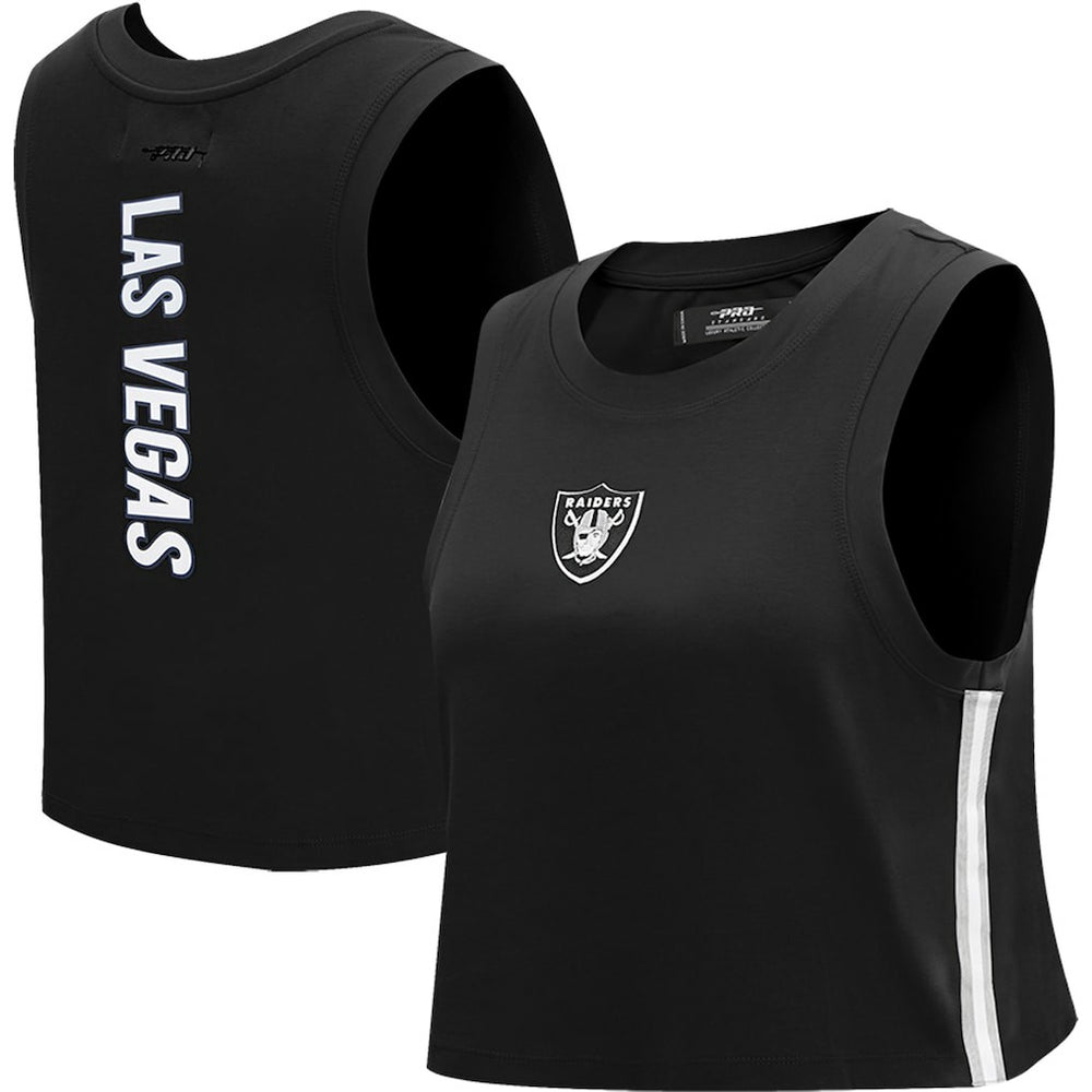 Las Vegas Raiders Pro Standard Women's Ombre Wordmark Classic Cropped Tank Top Black