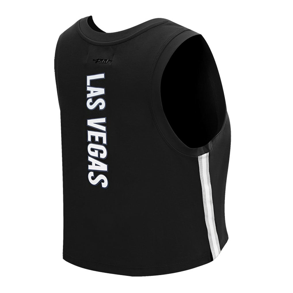 Las Vegas Raiders Pro Standard Women's Ombre Wordmark Classic Cropped Tank Top Black