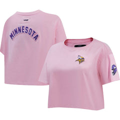 Minnesota Vikings Pro Standard Women's Cropped Boxy T-Shirt Pink