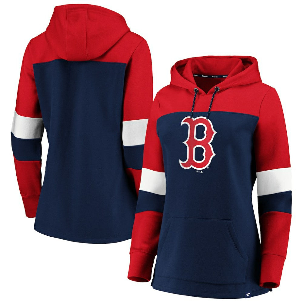 Boston Red Sox Women's Plus Size Colorblock Pullover Hoodie - Navy - MLB on Sale