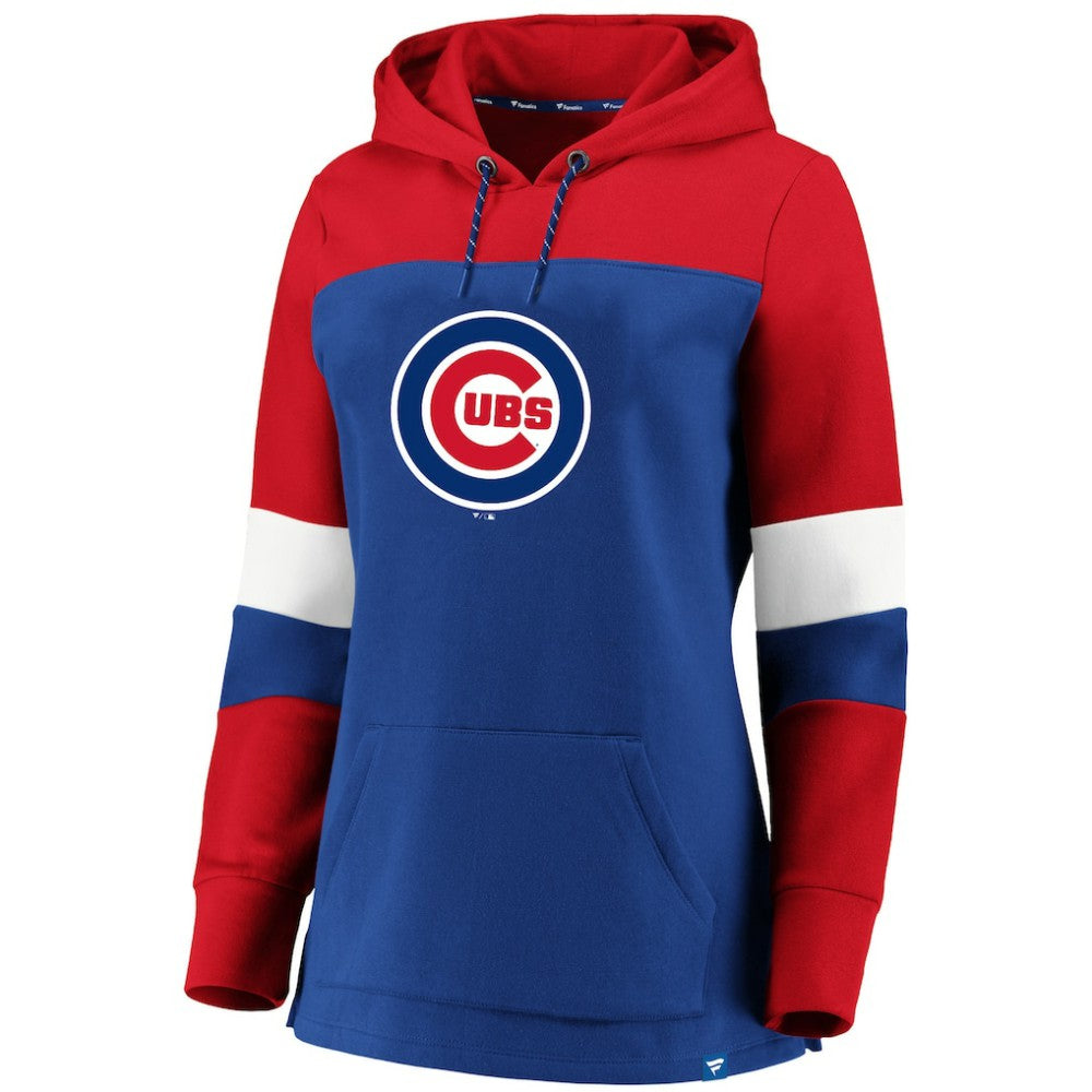 Chicago Cubs Women's Plus Size Colorblock Pullover Hoodie - Royal - MLB Lifestyle