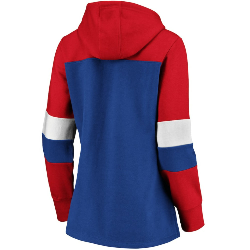 Chicago Cubs Women's Plus Size Colorblock Pullover Hoodie - Royal - MLB Lifestyle
