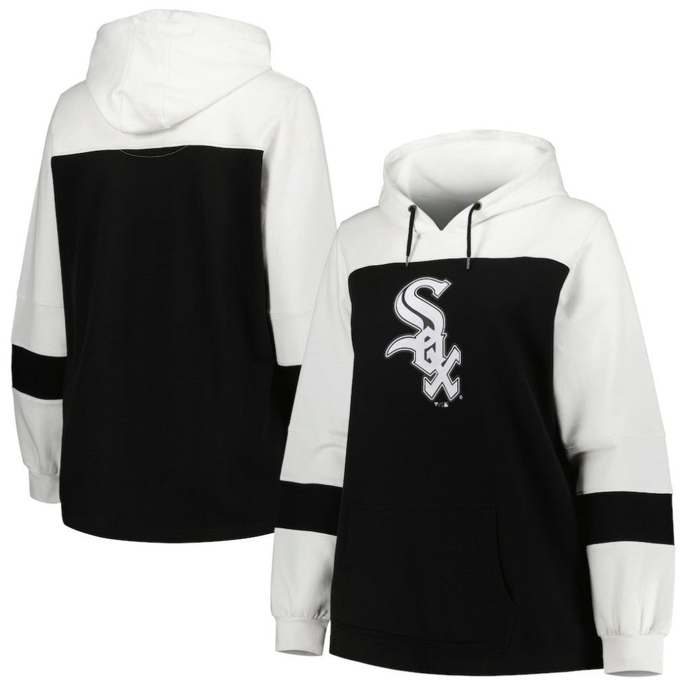Chicago White Sox Women's Plus Size Colorblock Pullover Hoodie - Black - MLB on Sale