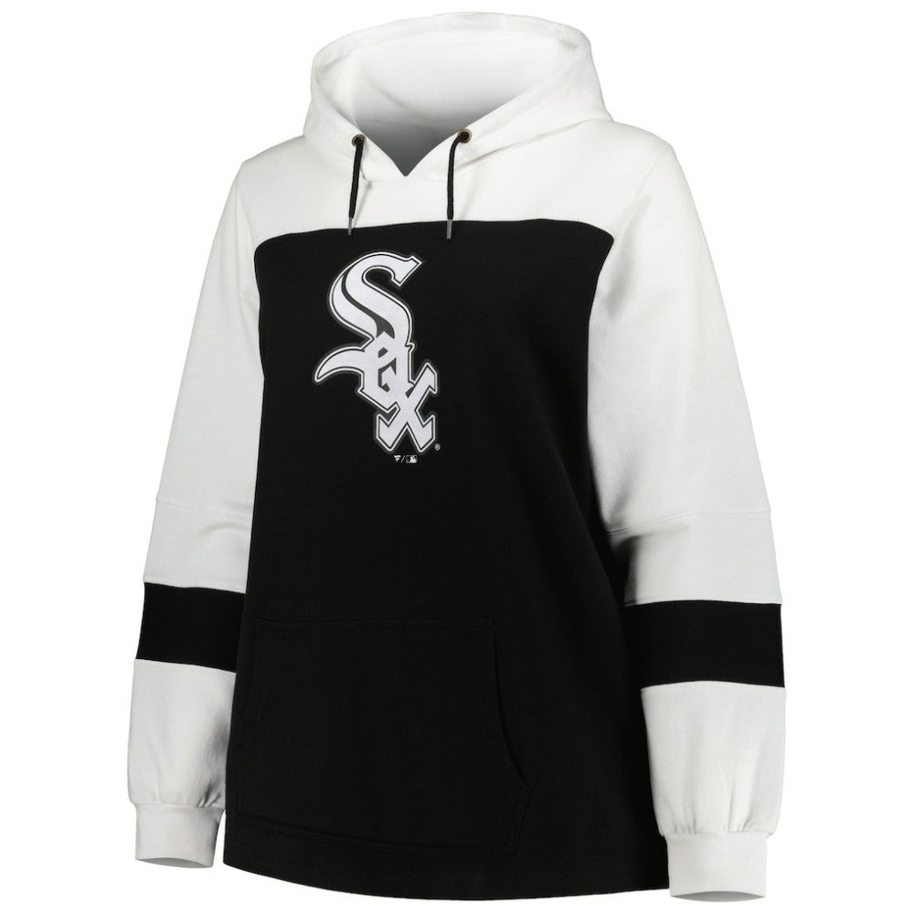 Chicago White Sox Women's Plus Size Colorblock Pullover Hoodie - Black - MLB on Sale
